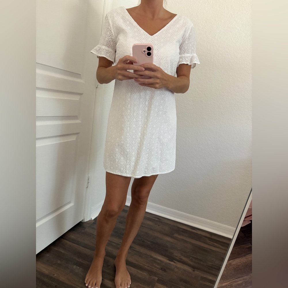 LOFT White Textured Mini Dress